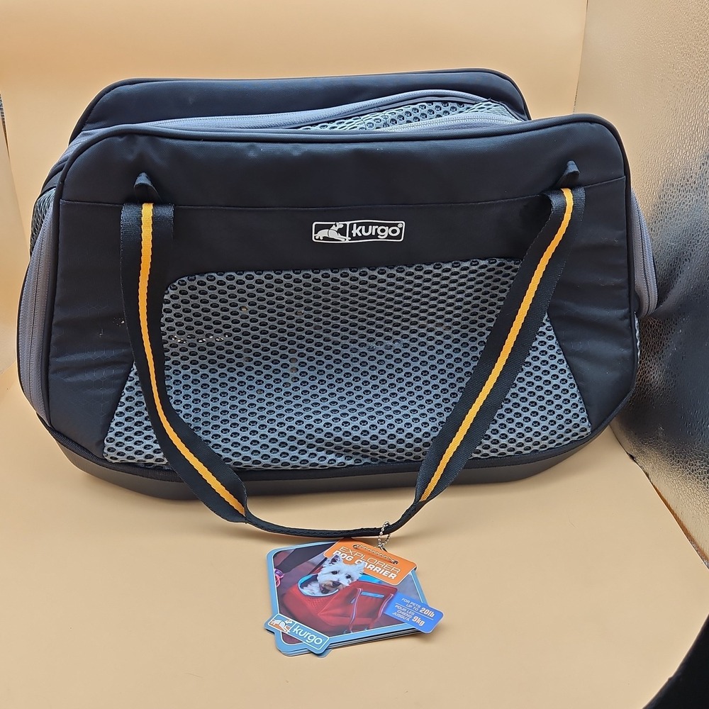 Kurgo Explorer Dog Carrier Brand New For Pets Up To 20 Pounds Black Gray Orange